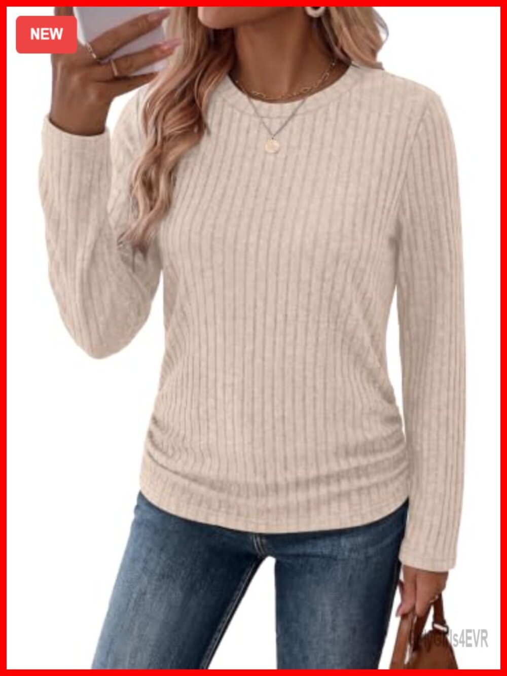 Womens Long Sleeve Tunic Top Side Ruched Ribbed Knit Crew Neck Fall Shirt